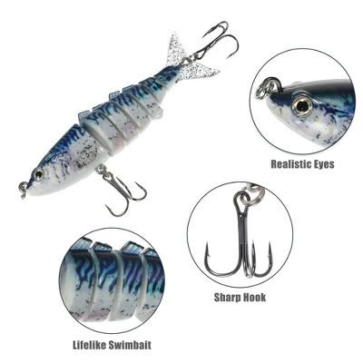 Unique Bargains Fishing Lures Jerk Baits For Bass Fishing Lifelike Freshwater Lures ABS Blue 0.06lb 3 Pcs 4 Unique Bargains Fishing Lures Jerk Baits For Bass Fishing Lifelike Freshwater Lures ABS Blue 0.06lb 3 Pcs - Image 2