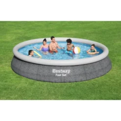 Bestway Fast Set 15' X 33" Round Inflatable Outdoor Above Ground Swimming Pool Set With 530 Gallon Filter Pump And Repair Patch, Gray Rattan 10 Bestway Fast Set 15' X 33" Round Inflatable Outdoor Above Ground Swimming Pool Set With 530 Gallon Filter Pump And Repair Patch, Gray Rattan -Swimline Shop GUEST a89a73d8 0eb5 4e95 a2e5 69715a08b163