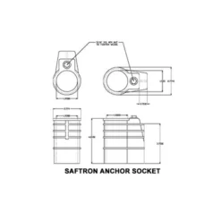Saftron 1.9" Chemical Resistant Pool Ladder And Handrail Anchor Socket- White