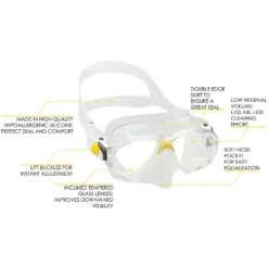 Cressi Marea Adult Small Inner Volume Mask For Scuba, Snorkeling