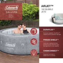 Coleman Sicily SaluSpa Inflatable Round Outdoor Hot Tub Spa With 180 Soothing AirJets, Filter Cartridge, And Insulated Cover 9 Coleman Sicily SaluSpa Inflatable Round Outdoor Hot Tub Spa With 180 Soothing AirJets, Filter Cartridge, And Insulated Cover -Swimline Shop GUEST bbf72d16 a368 4f60 be8a 971fe16adbe2