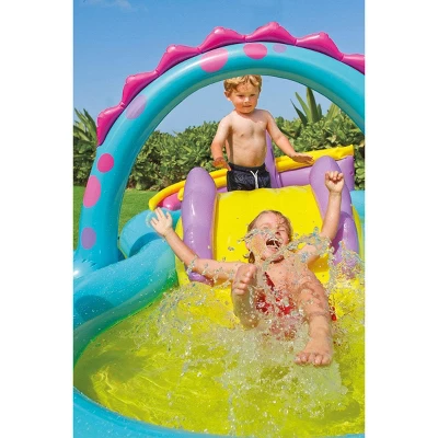 Intex 11' X 7.5' X 44" Dinoland Play Center Kiddie Swimming Pool W/ Air Pump 4 Intex 11' X 7.5' X 44" Dinoland Play Center Kiddie Swimming Pool W/ Air Pump - Image 2