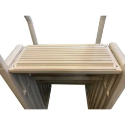 Confer STEP-1VM Stair Ladder Entry System With 4 Steps And 2 Handrails For Flat Bottom Above Ground Swimming Pool, Snap-In Installation, Warm Beige -Swimline Shop GUEST d0958cf9 5367 468b 8124 ec9e51e54a27