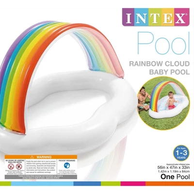 Intex 57141EP Round Inflatable Rainbow Cloud Outdoor Baby Pool For Ages 1-3 Years Old 5 Intex 57141EP Round Inflatable Rainbow Cloud Outdoor Baby Pool For Ages 1-3 Years Old - Image 3