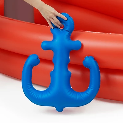 Teamson Kids Water Pool Pirate Ship Inflatable Kids Sprinkler With Air Pump, Beach Balls, & Accessories, Inflatable Outdoor Play Sprinkler System, Red 7 Teamson Kids Water Pool Pirate Ship Inflatable Kids Sprinkler With Air Pump, Beach Balls, & Accessories, Inflatable Outdoor Play Sprinkler System, Red - Image 5