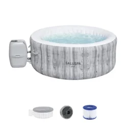 Bestway Miami SaluSpa Inflatable Round Outdoor Hot Tub With 140 Soothing AirJets, Filter Cartridges, Pump, And Insulated Cover -Swimline Shop GUEST dabec378 caf8 49c5 9a11 78290567db86
