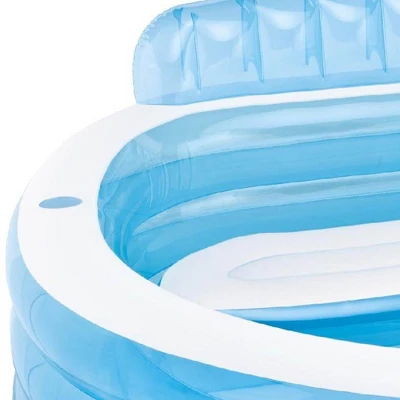 Intex Swim Center Inflatable Family Lounge Pool With Built In Bench And 8' Cover 6 Intex Swim Center Inflatable Family Lounge Pool With Built In Bench And 8' Cover - Image 4