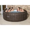 Bestway SaluSpa St Moritz AirJet 5 To 7 Person Inflatable Hot Tub Round Portable Outdoor Spa With 180 AirJets & EnergySense Energy Saving Cover, Brown -Swimline Shop GUEST deb441e0 013f 46ab a16a 0ab9fe33b3e8