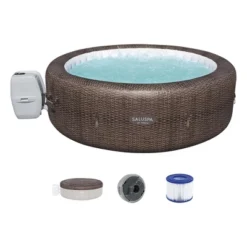 Bestway St. Moritz SaluSpa Inflatable Round Outdoor Hot Tub With 180 Soothing AirJets, Filter Cartridge, Pump, And Insulated Cover -Swimline Shop GUEST e07b9685 a38b 4813 9c38 e00a9ae82cac