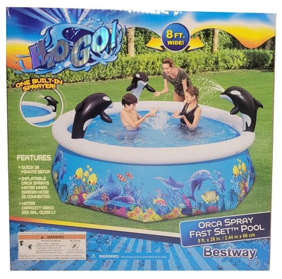 Bestway H2OGO! Orca Spray Fast Set Pool 8 Ft X 26 In 3 Bestway H2OGO! Orca Spray Fast Set Pool 8 Ft X 26 In