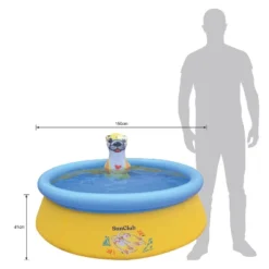 JLeisure Sun Club 12010 5 Foot X 16.5 Inch 1 To 2 Person Capacity 3D Kids Outdoor Above Ground Inflatable Kiddie Swimming Pool, Blue -Swimline Shop GUEST ed0272ed fa83 4763 90cf 428b1905aeee