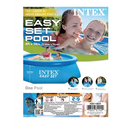 Intex 28110EH Easy Set 8 Foot X 30 Inch Round Inflatable Outdoor Backyard Above Ground Swimming Pool, 639 Gallons Of Water, (Pool Only - No Pump)) 5 Intex 28110EH Easy Set 8 Foot X 30 Inch Round Inflatable Outdoor Backyard Above Ground Swimming Pool, 639 Gallons Of Water, (Pool Only - No Pump)) - Image 3