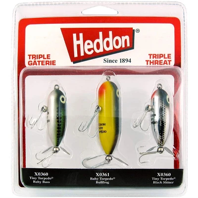 Heddon Triple Threat Varying Weights Fishing Lures 3 Heddon Triple Threat Varying Weights Fishing Lures