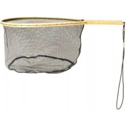 Eagle Claw Wood Trout Net With Rubberized Netting