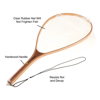 Leisure Sports Catch And Release Landing Fly Fishing Net - Natural Wood 4 Leisure Sports Catch And Release Landing Fly Fishing Net - Natural Wood - Image 2
